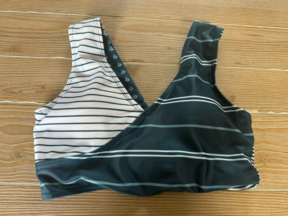 Nani Swimwear Top Crop Bikini Swim Twist Back Padded Coastal Blue Size Small S
